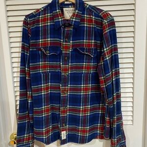 Abercrombie & Fitch Blue Plaid Flannel Shirt